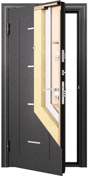 Купить Стальную дверь Delta 100 Черный шёлк КТ Белый Панель MDF с ПВХ покрытием Дверь DELTA-100 (860, 2050, R, черный шелк, -, КТ Белый, D23, хром, НАКЛ, -, -) (магн. упл., с нерж.порогом, черный шелк) во Владивостоке